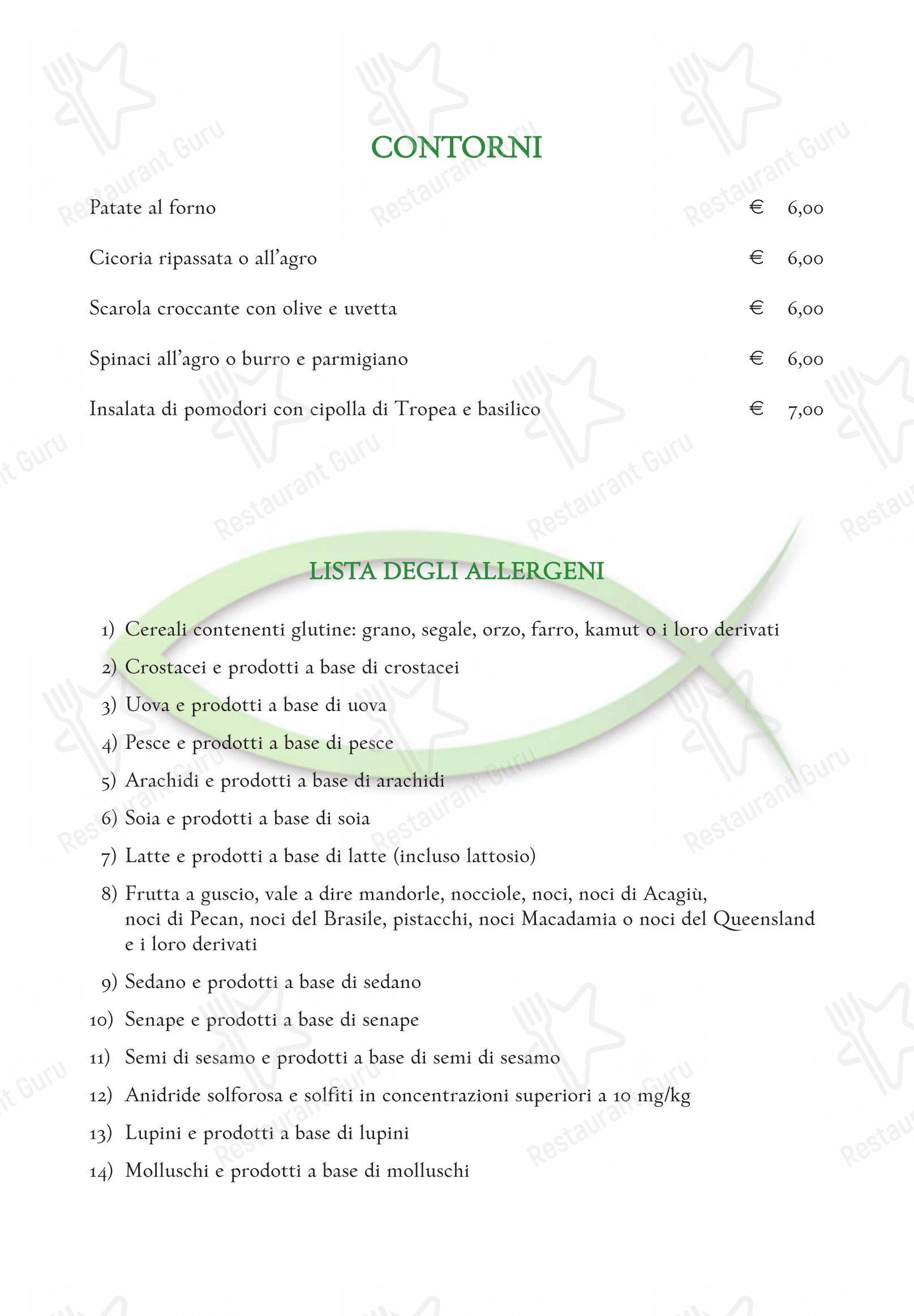 Menu per Trattoria del Pesce ristorante