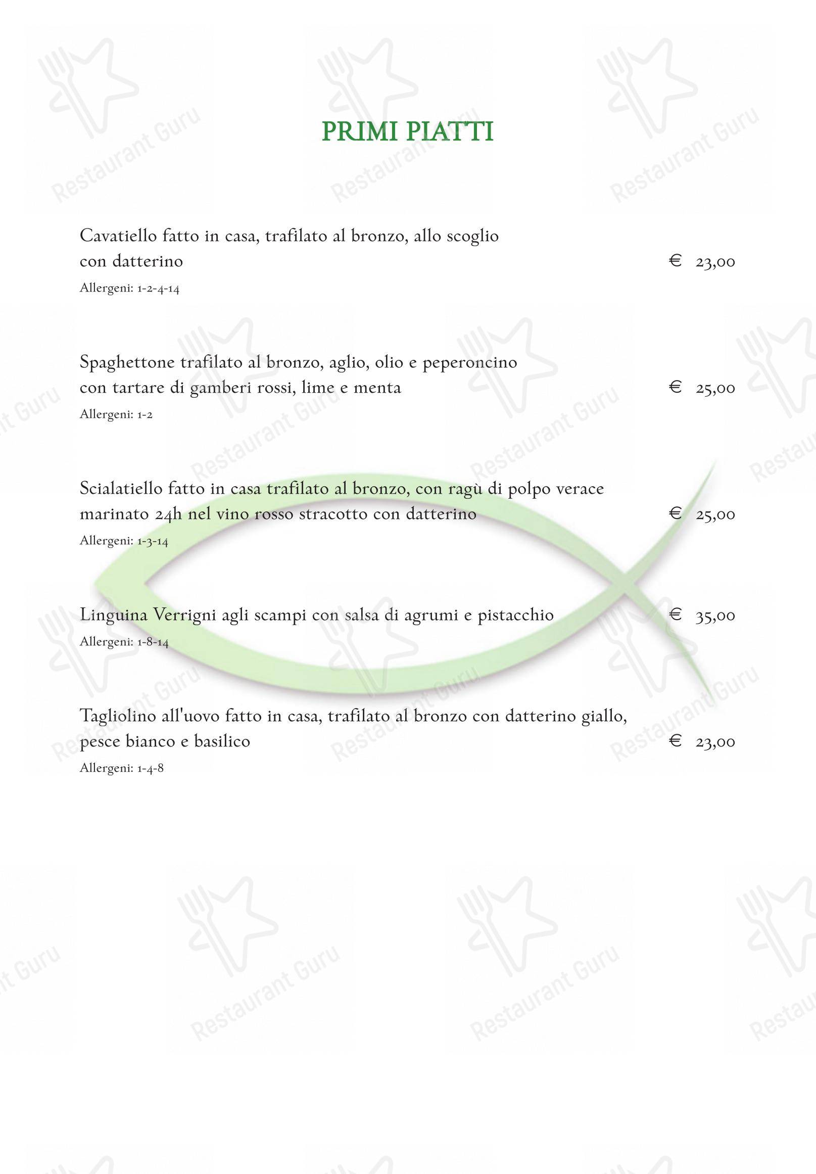 Menu per Trattoria del Pesce in Roma