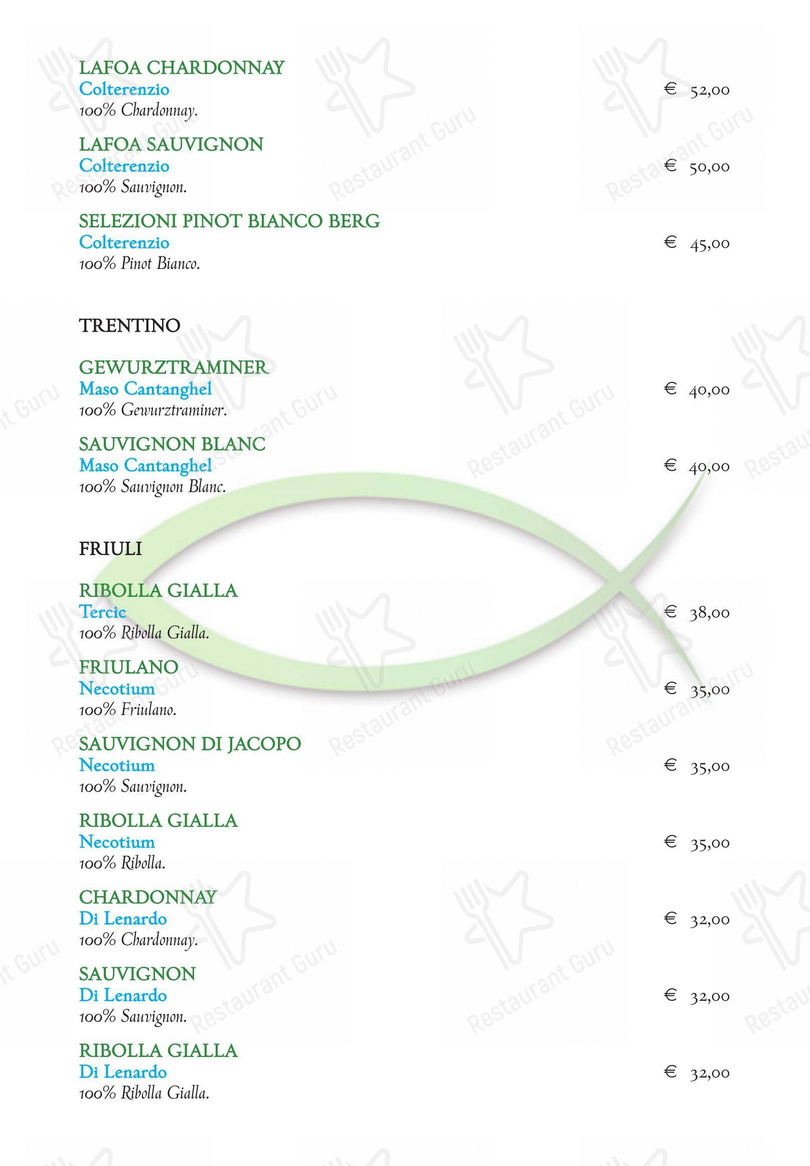 Trattoria del Pesce in Roma - Menu bar