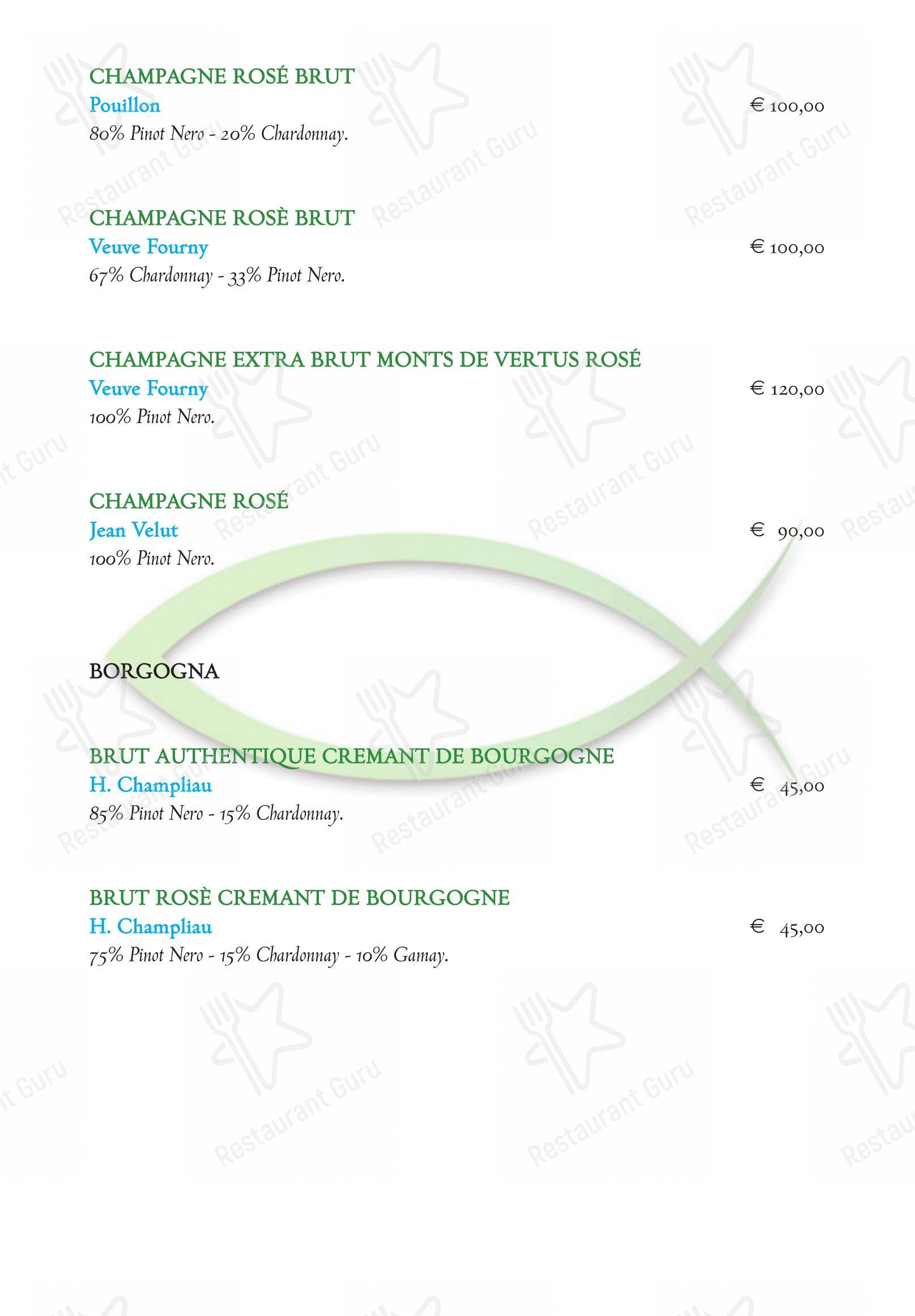 Menu bar per Trattoria del Pesce ristorante