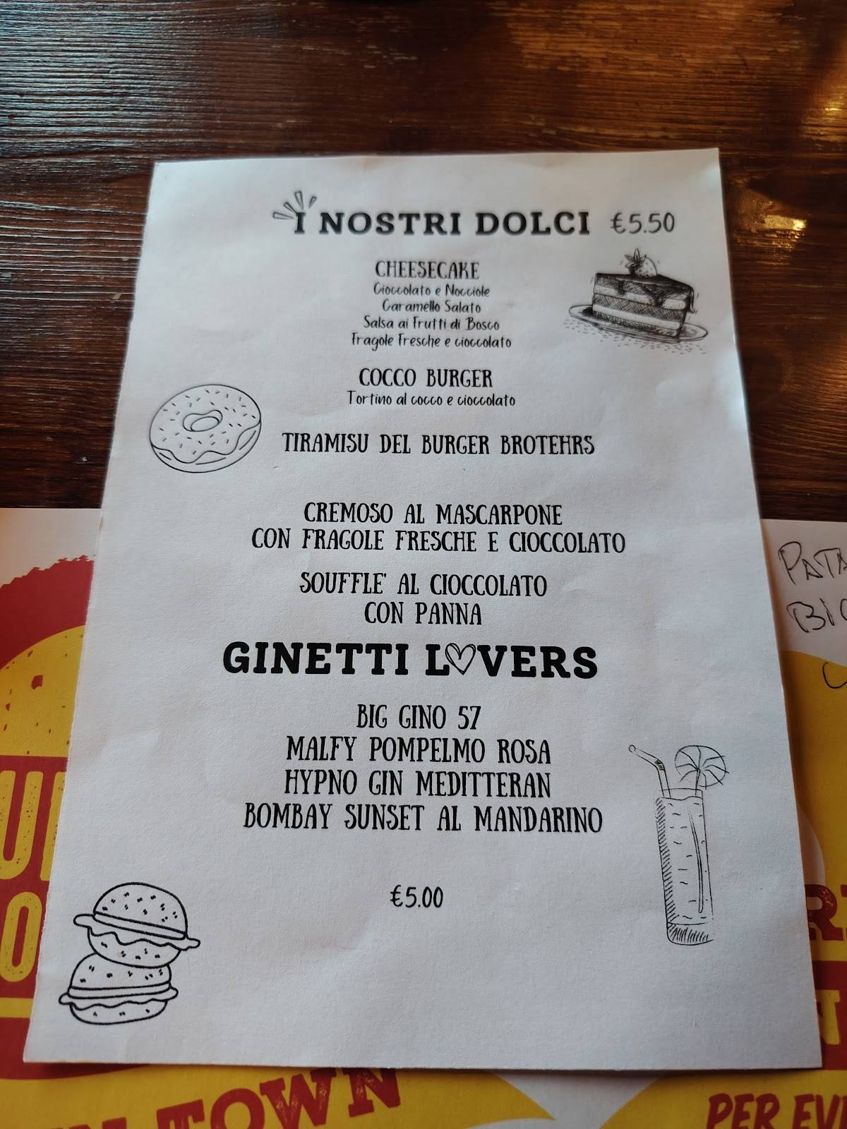 Menu di Burger Brothers 