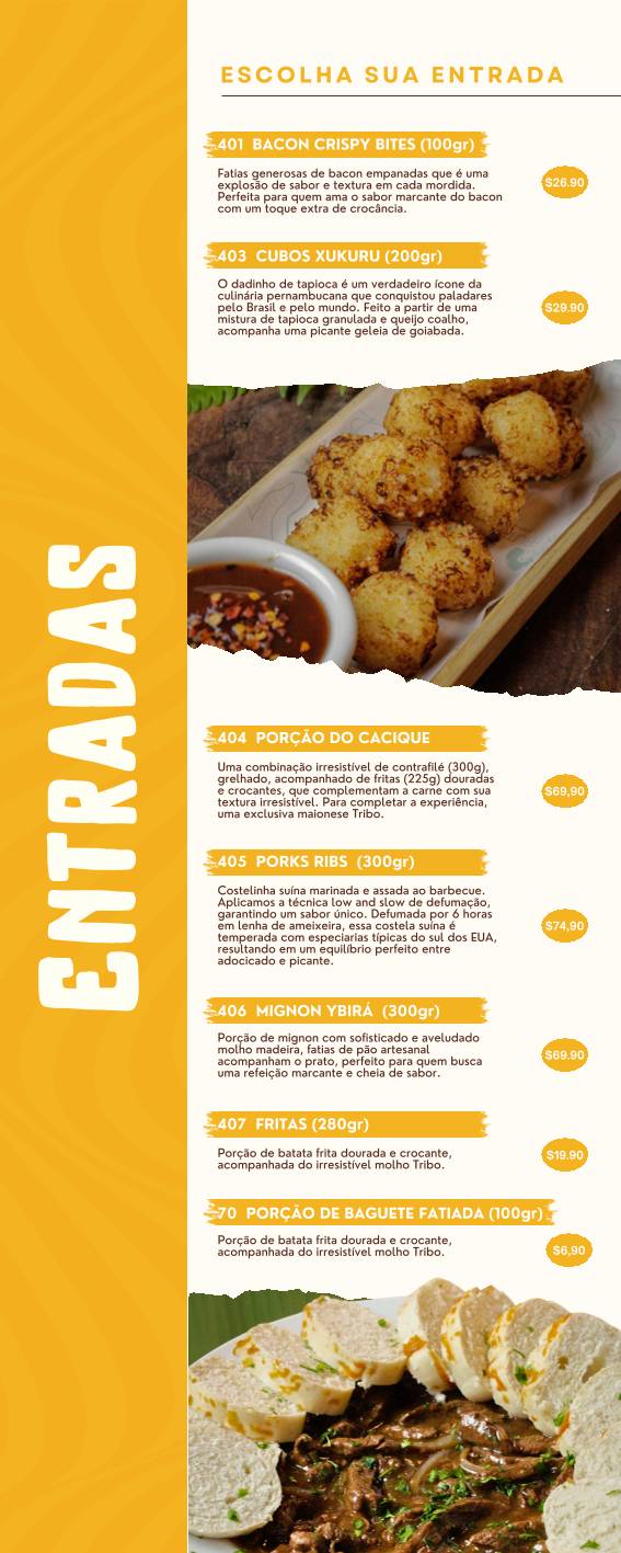 Tribo das Frutas cardápio