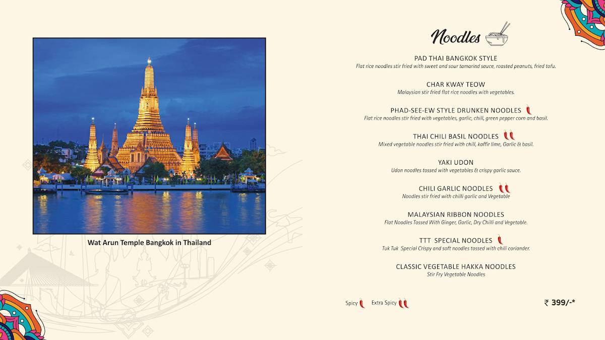 Tuk Tuk Thai – 100% Pure Veg Pan Asian Fine Dine Restaurant, Koramangala. Thai Food Best Sushi, Bao, Pad Thai, Dim sum menu