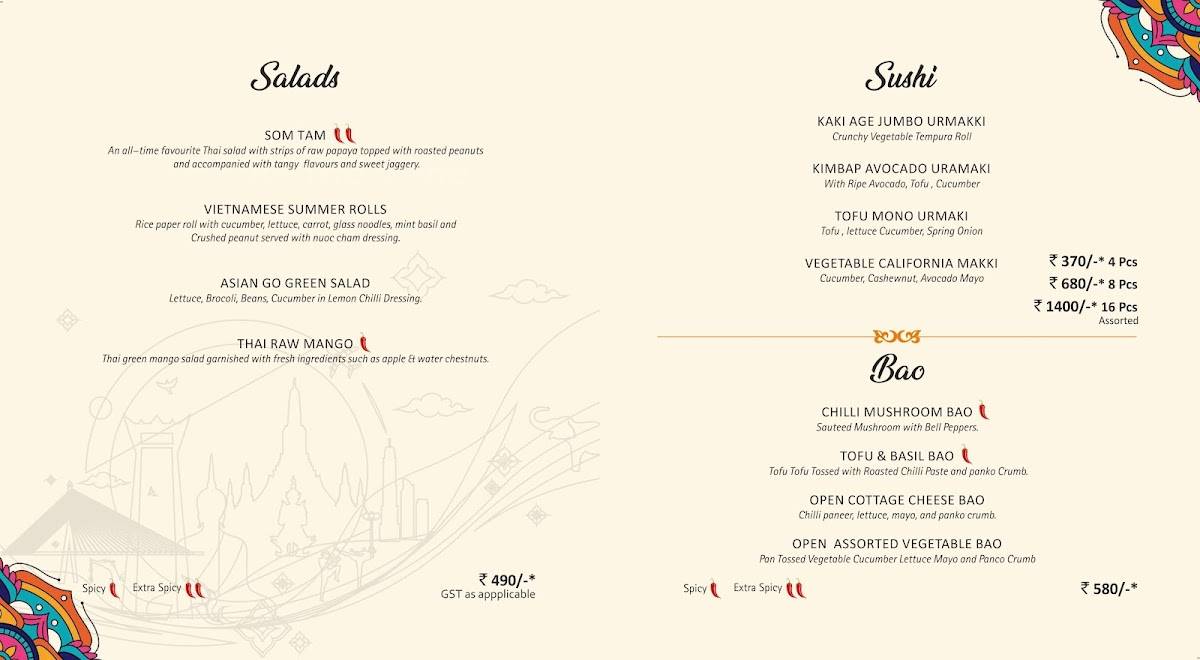 Tuk Tuk Thai – 100% Pure Veg Pan Asian Fine Dine Restaurant, Koramangala. Thai Food Best Sushi, Bao, Pad Thai, Dim sum menu