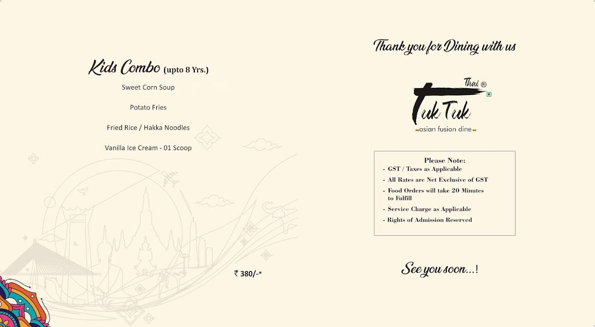 Tuk Tuk Thai – 100% Pure Veg Pan Asian Fine Dine Restaurant, Koramangala. Thai Food Best Sushi, Bao, Pad Thai, Dim sum menu