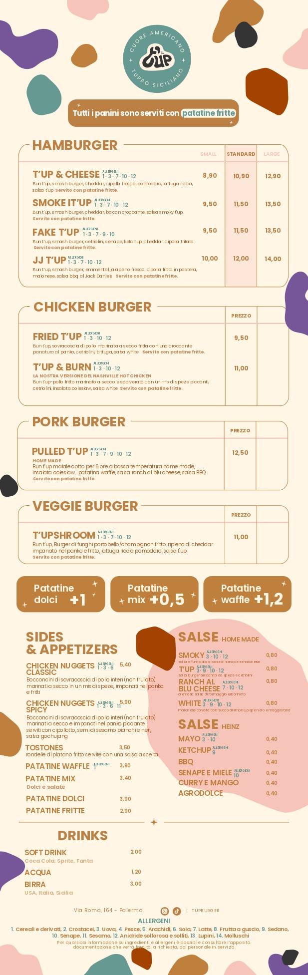 Menu di T'up Burger 