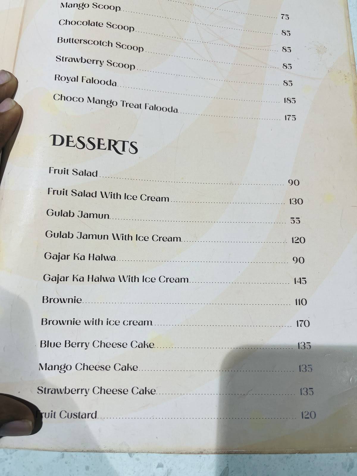 ULSAVAM RESTAURANT menu