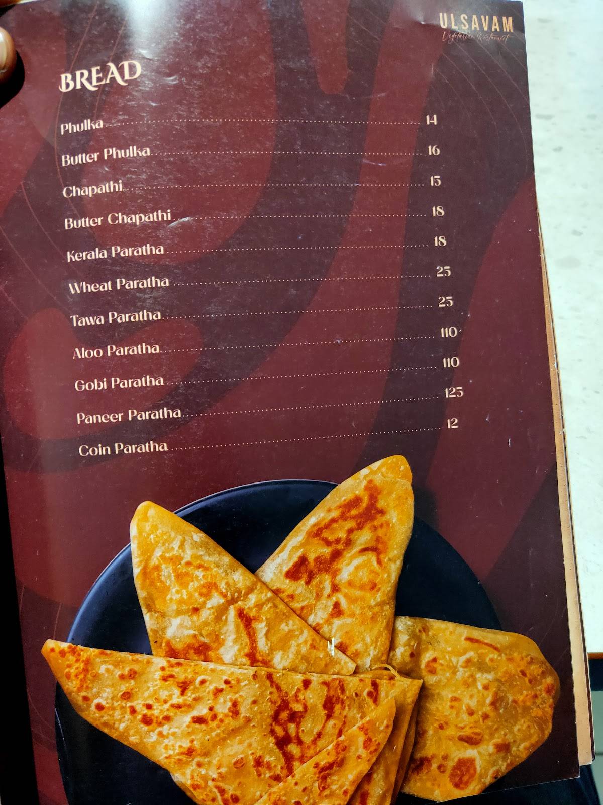 ULSAVAM RESTAURANT menu