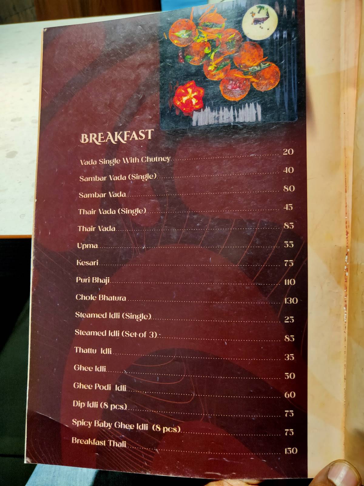 ULSAVAM RESTAURANT menu