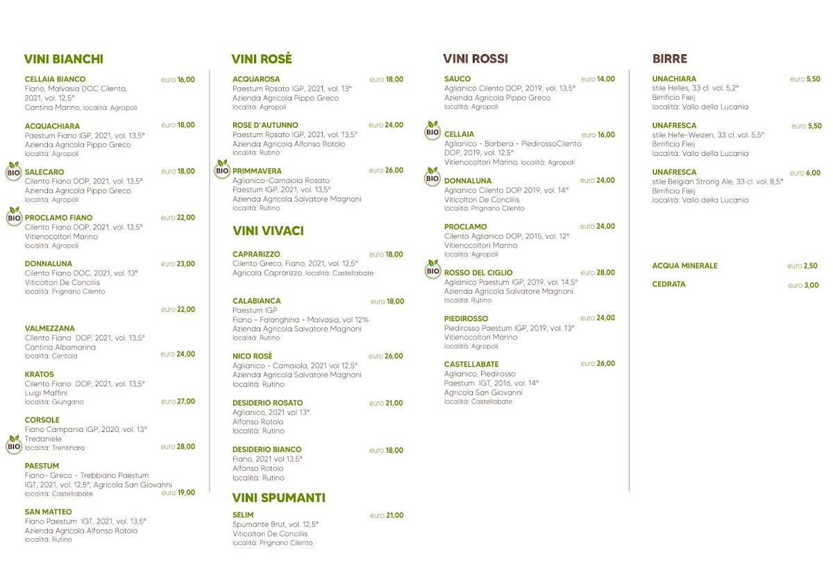 Menu di Ubbìpò Osteria 