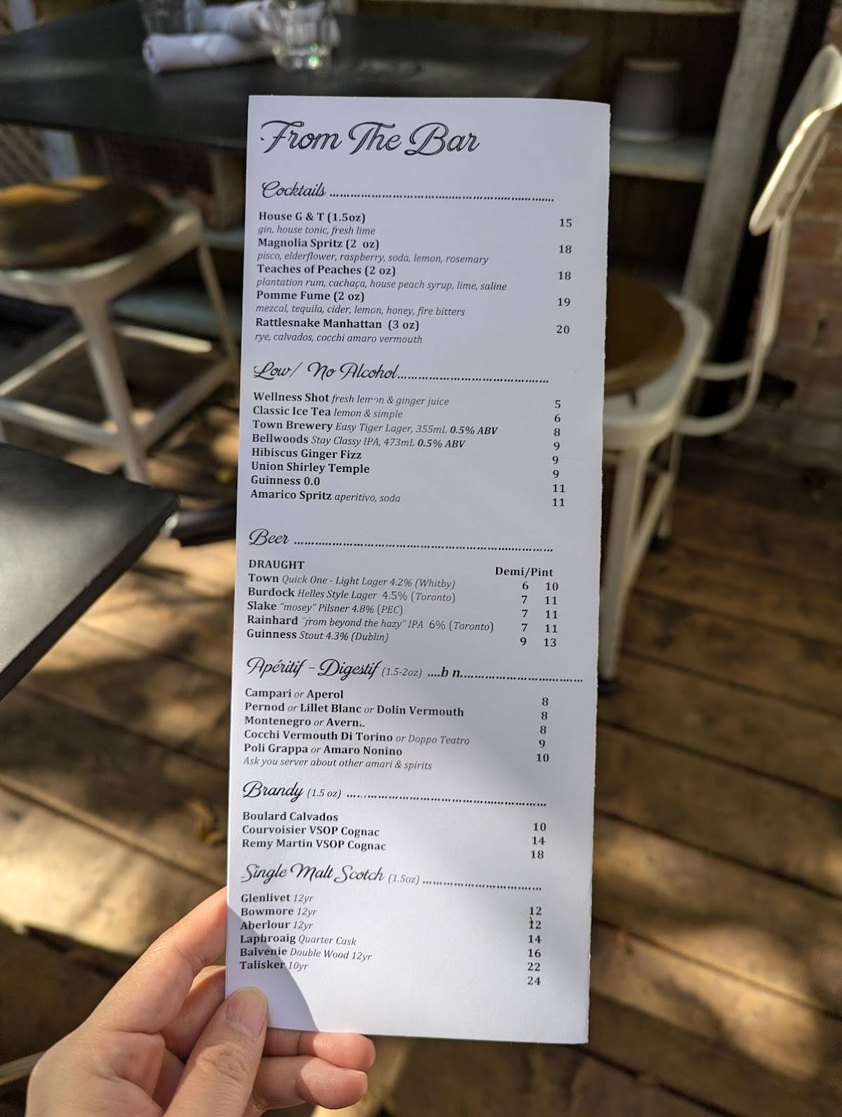 Menu de Union