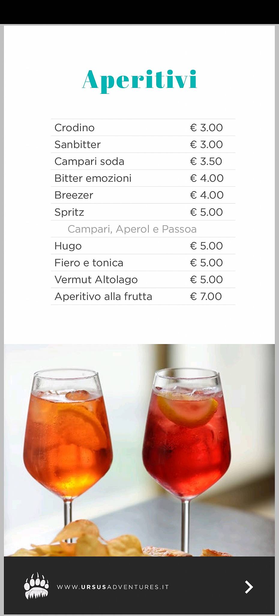 Menu di Ursus Bar 