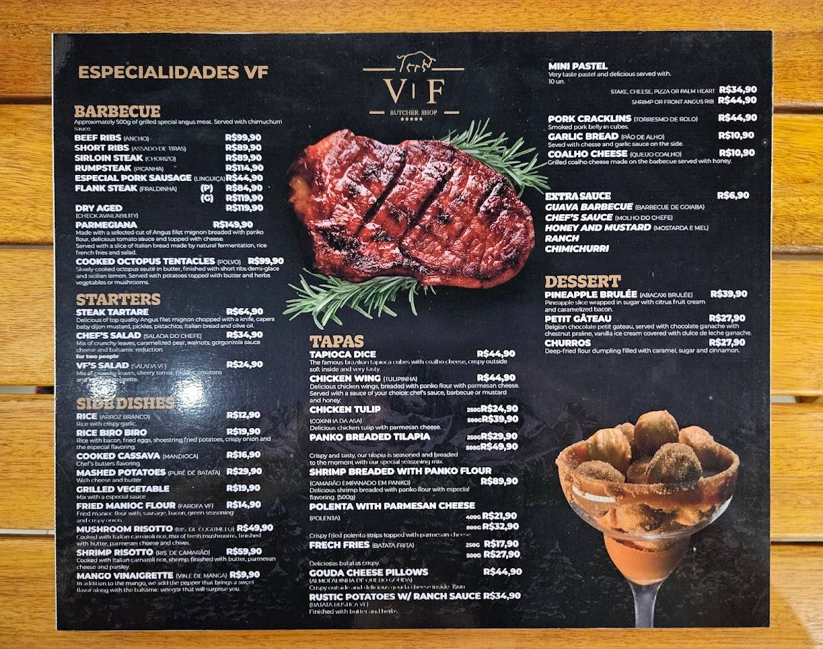 VF Butcher Shop & Bar Patagonia cardápio