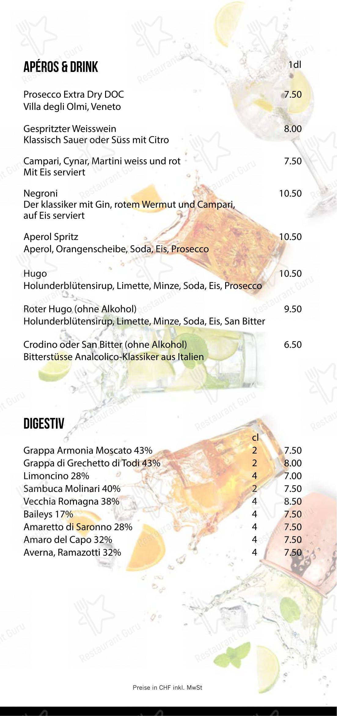 Menu di Valentina Pasta e Pizza Dietikon - Основное меню