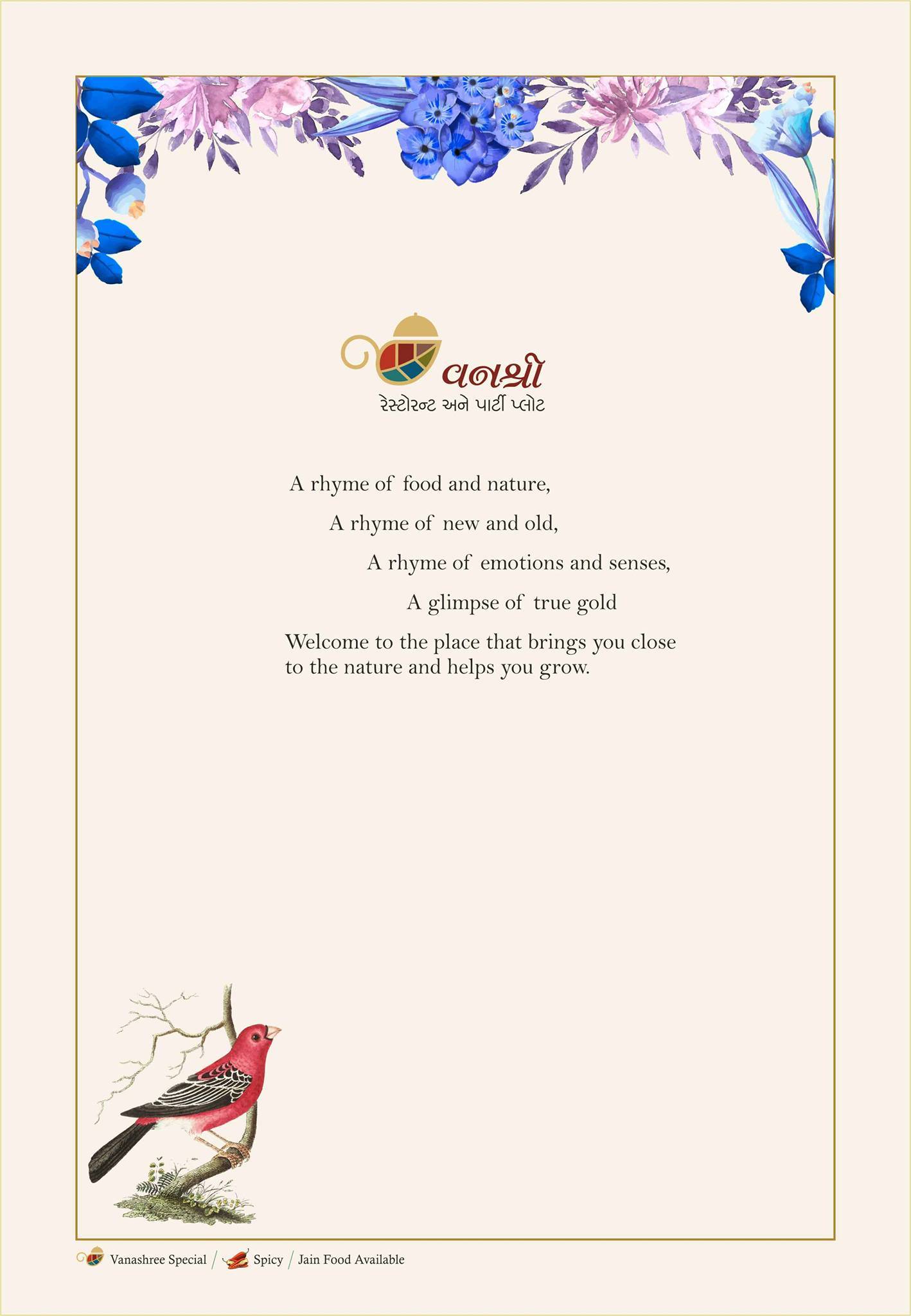 Vanashree menu