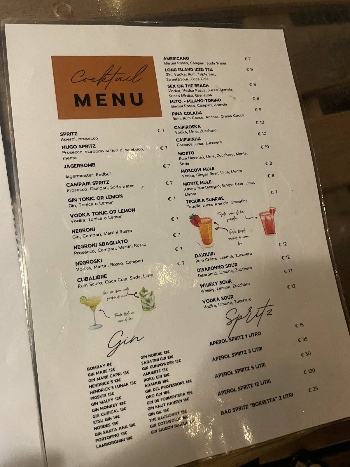 Menu di Vecchia Trastevere 
