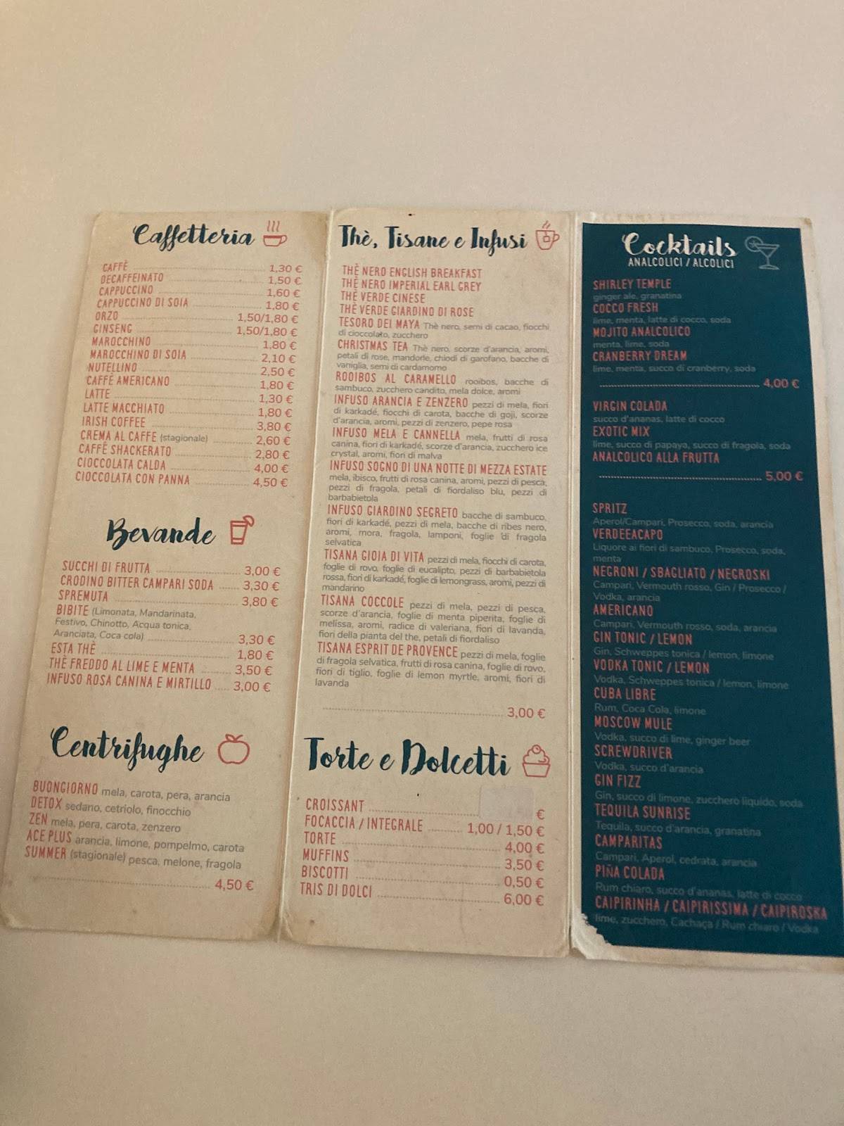 Menu di Verde e a Capo 