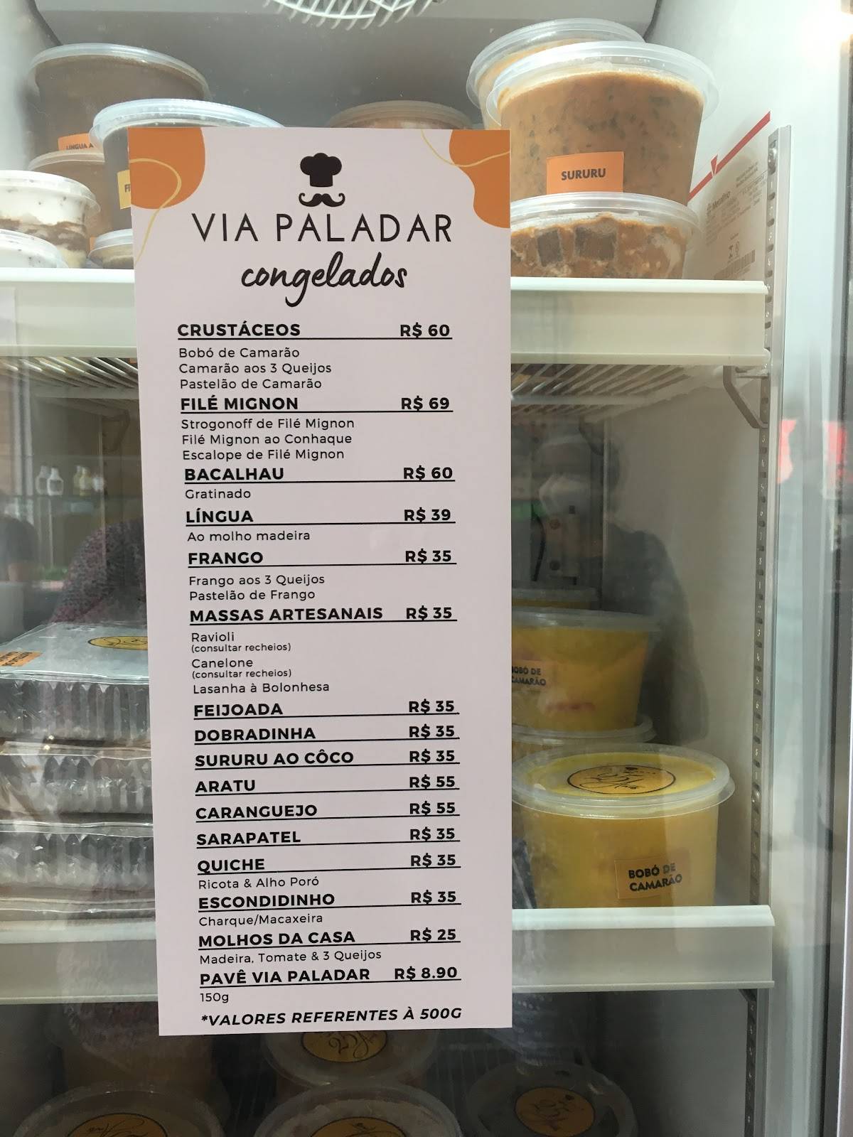 Via Paladar cardápio