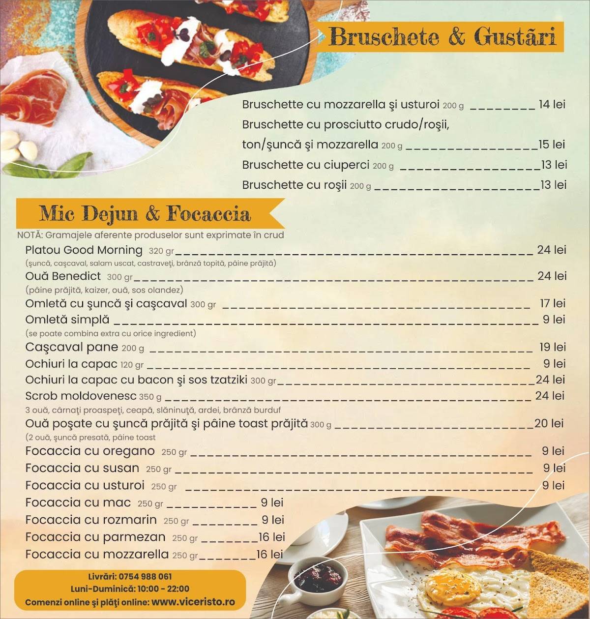 Menu de Vice