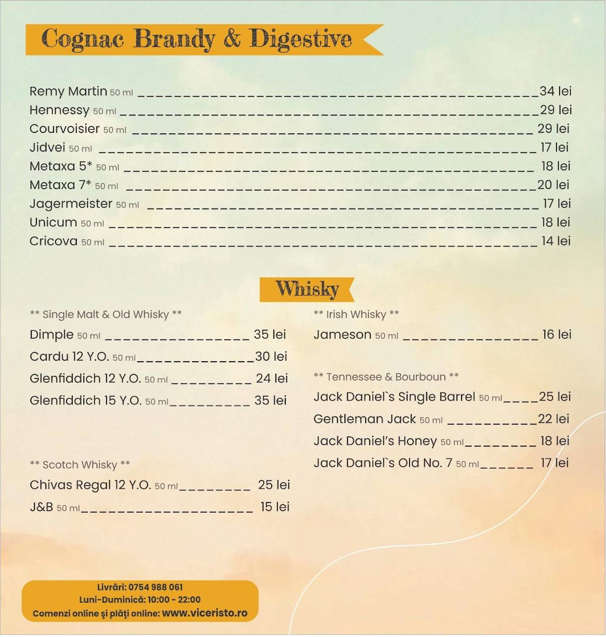 Menu de Vice