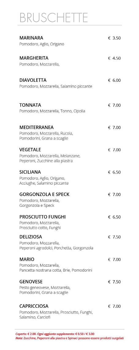 Menu di Da Nereo 