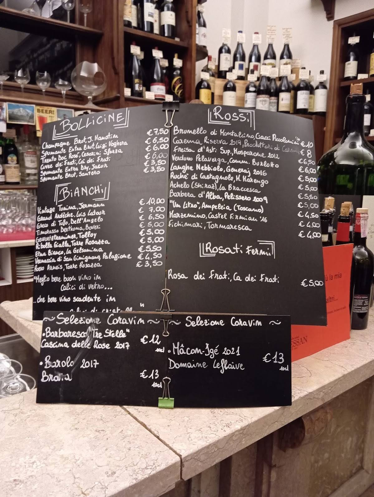 Menu di Vinarium Enoteca 