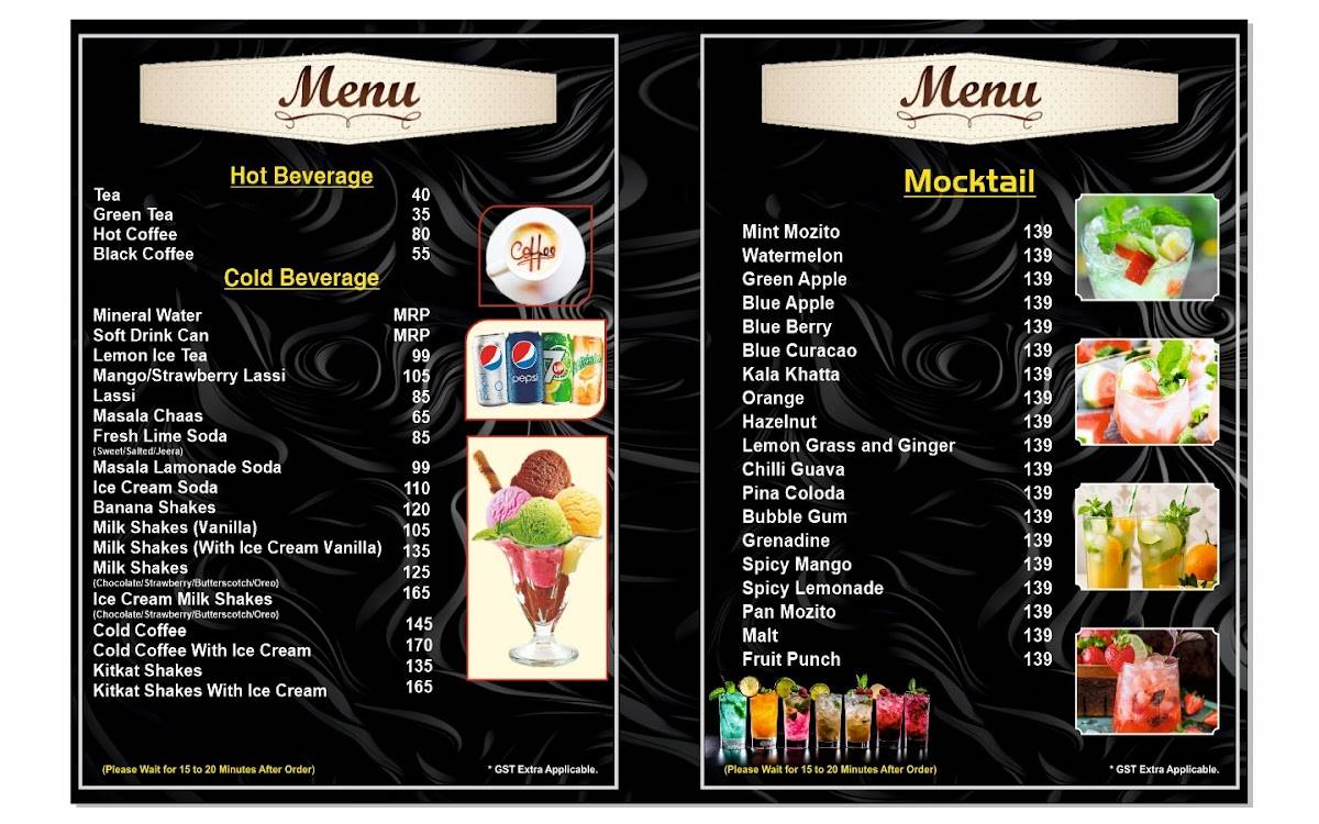 Vinayaka Restaurant( Rooftop & Lounge) menu