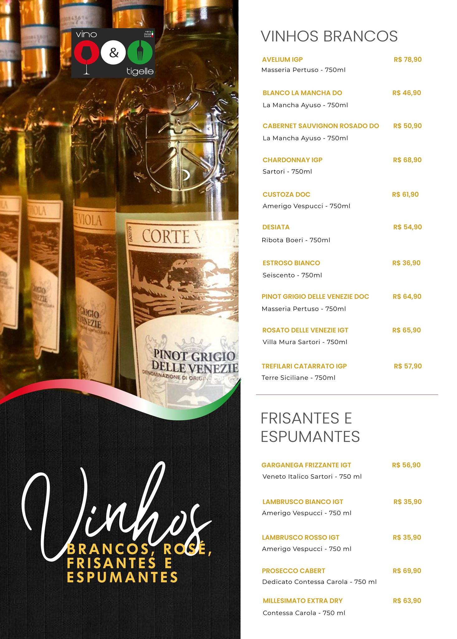 Vino e Tigelle cardápio