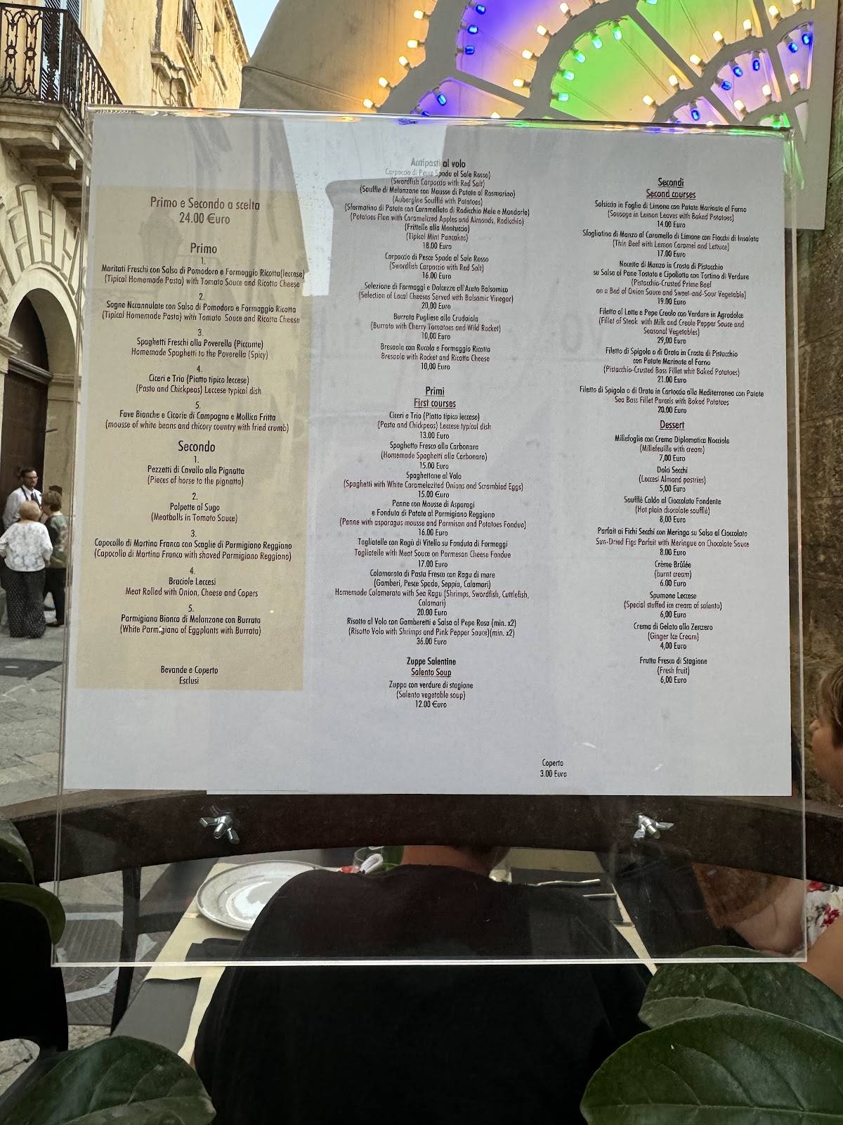 Menu di Volo Restaurant 