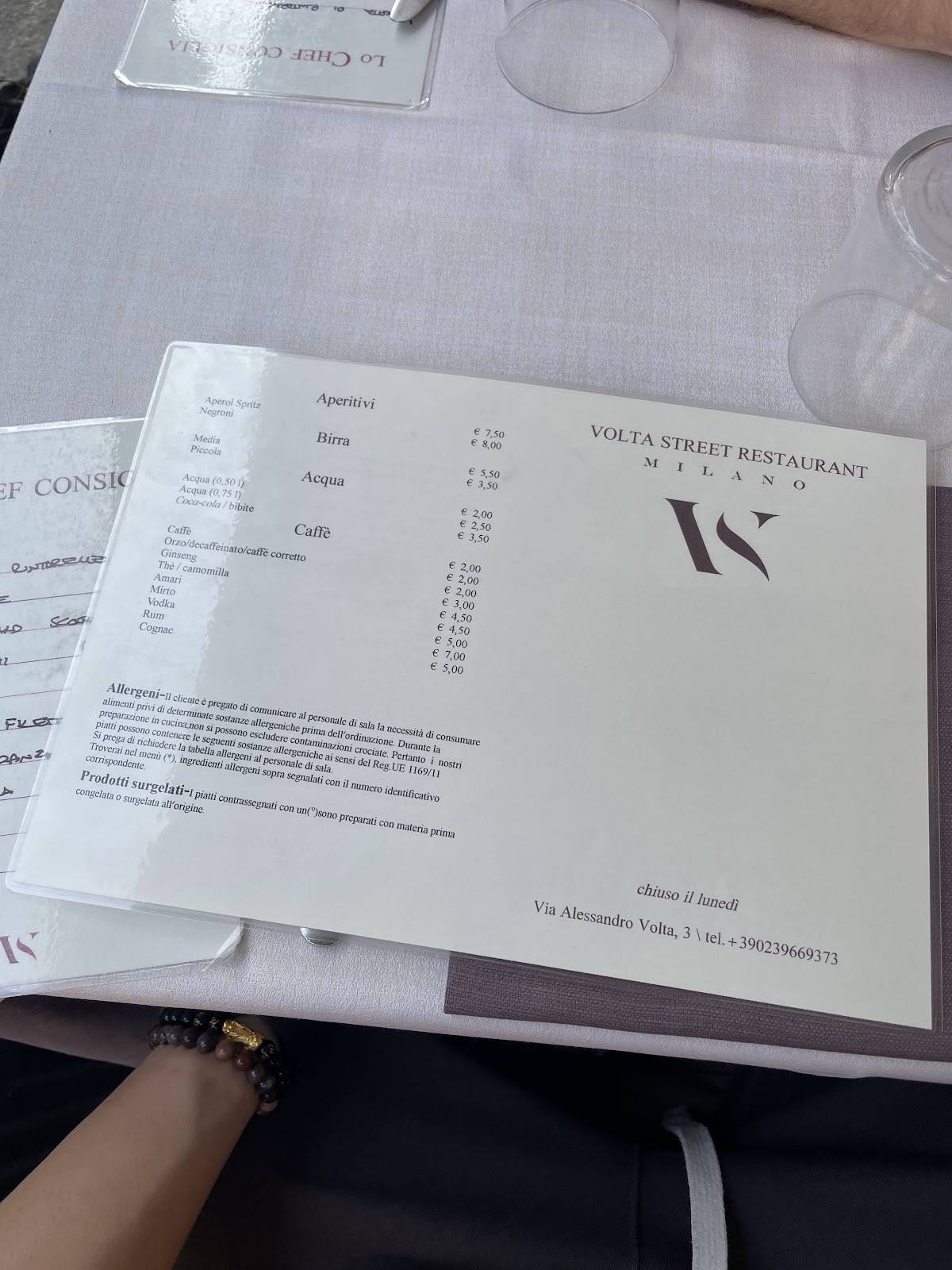 Menu di Volta Street 