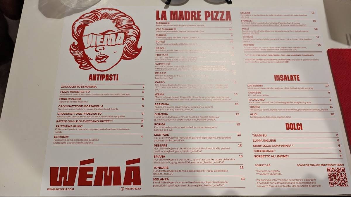 Menu di Wémá - Bogino 