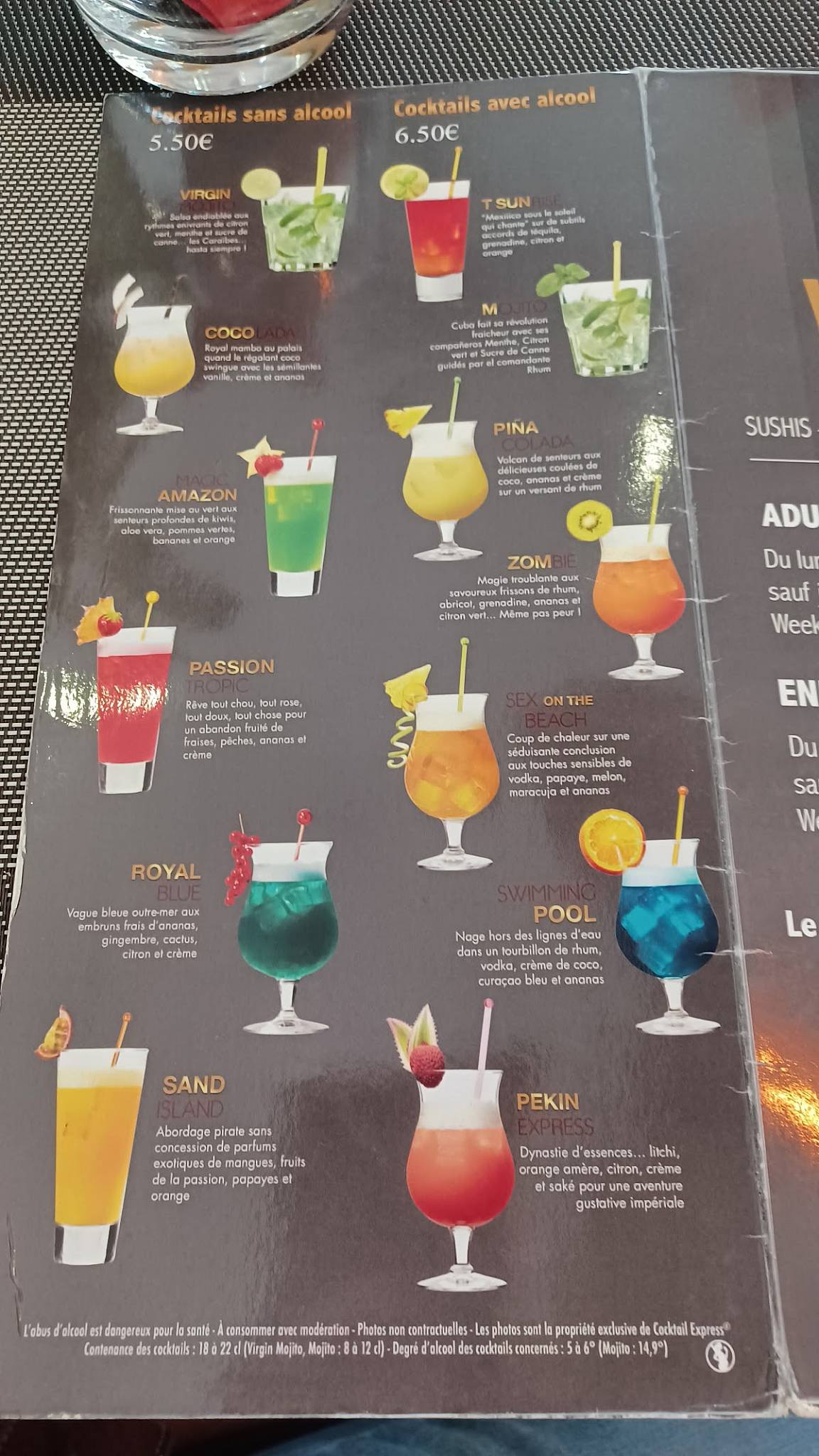 Menu de WOK 168