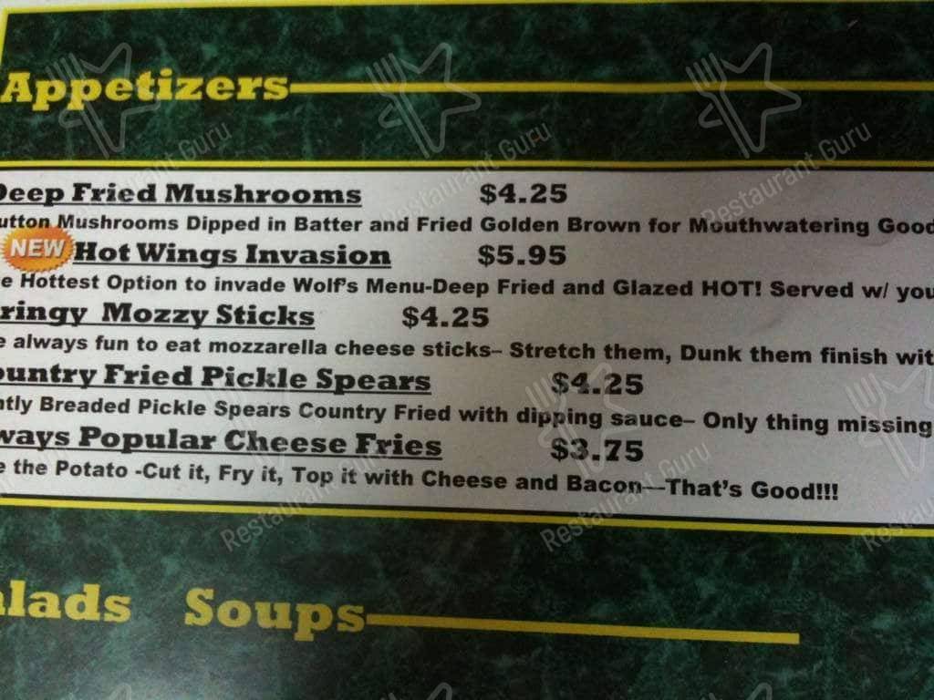 Menu at Wolf River Cafe, Rossville, 460 Main St