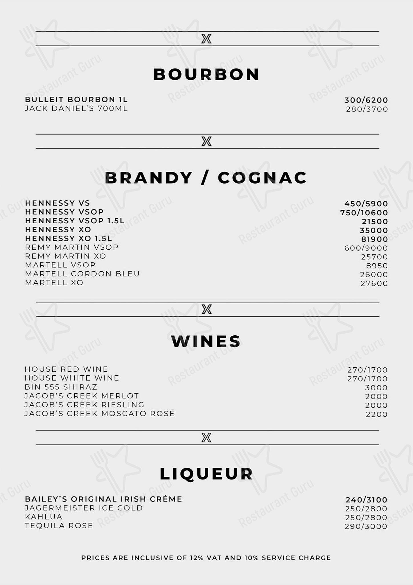 Menu at Xylo at The Palace pub & bar, Taguig