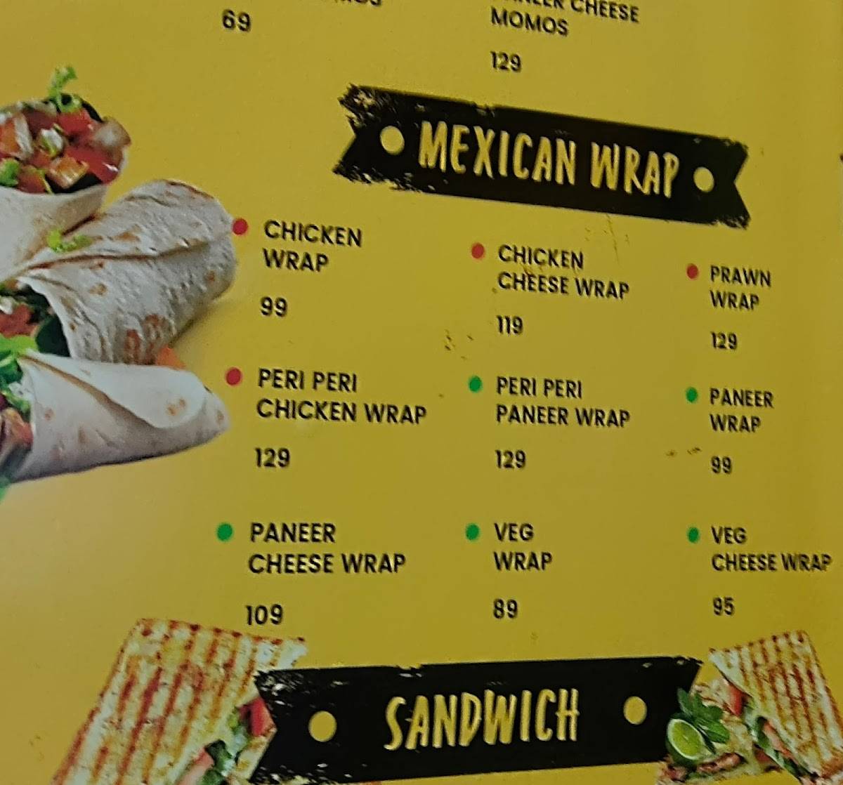 Yelloow menu