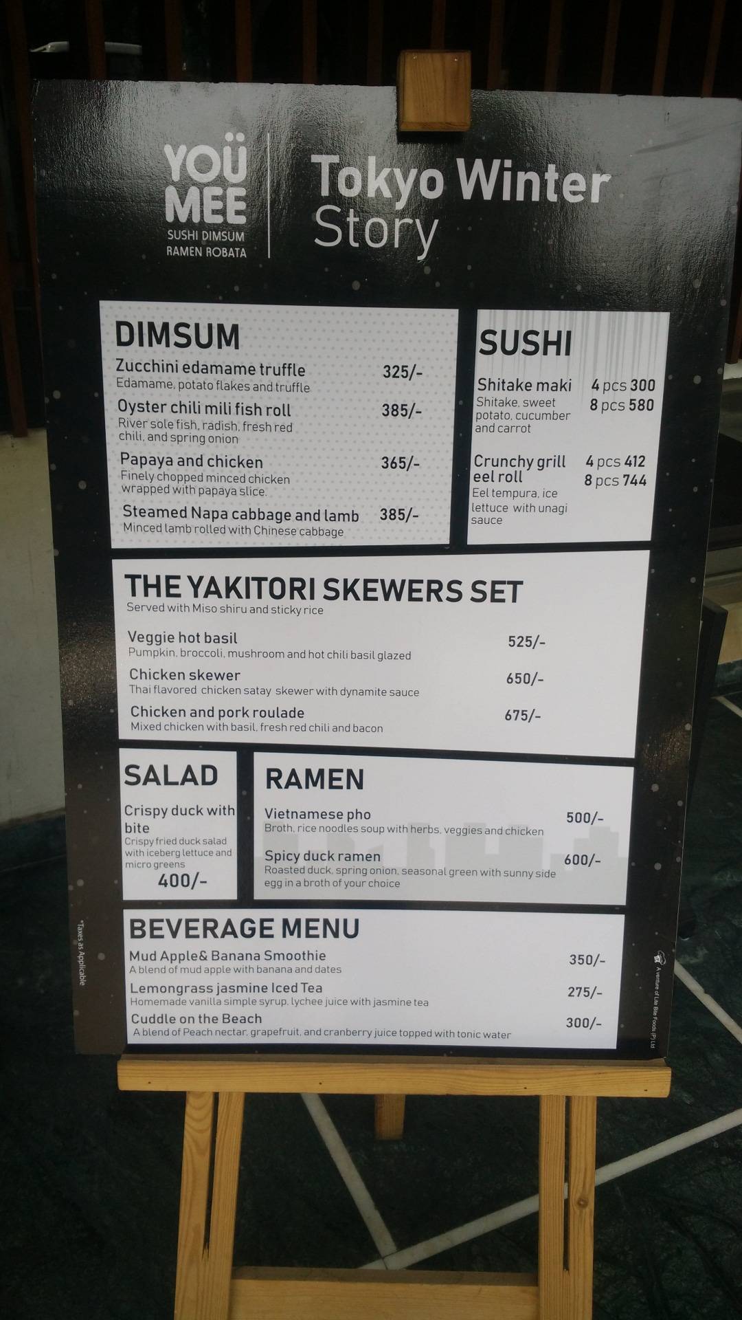YouMee Greater Kailash 2 (GK2) menu