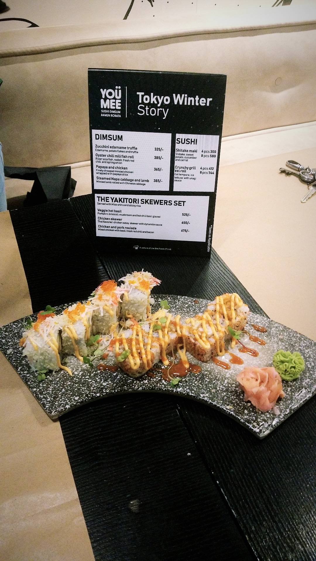 YouMee Greater Kailash 2 (GK2) menu