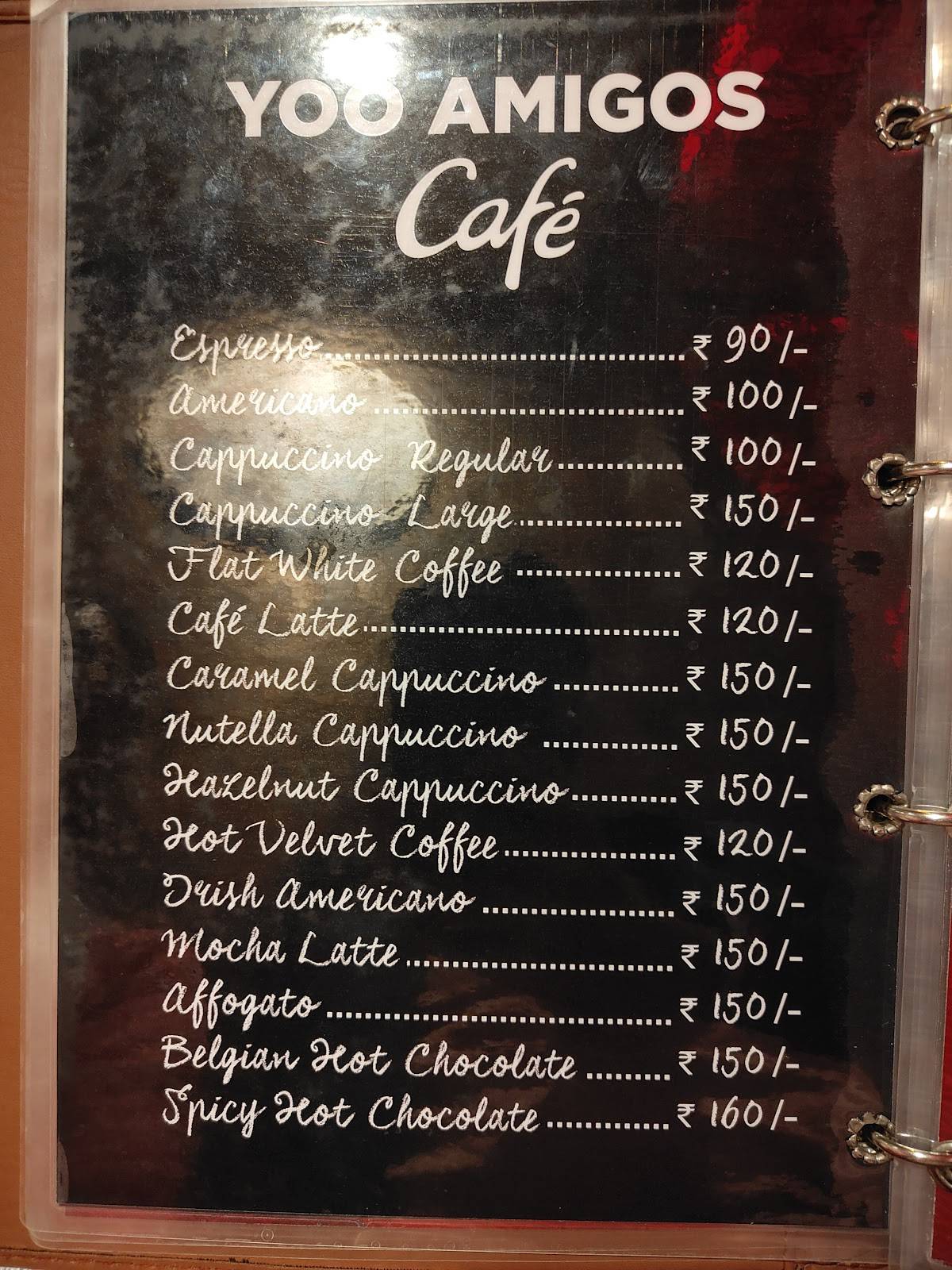 Yum Chinese menu