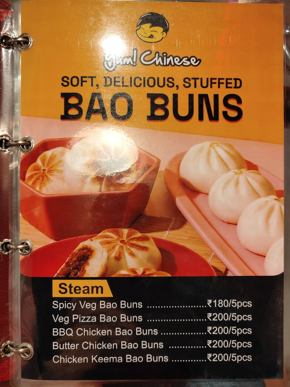 Yum Chinese menu