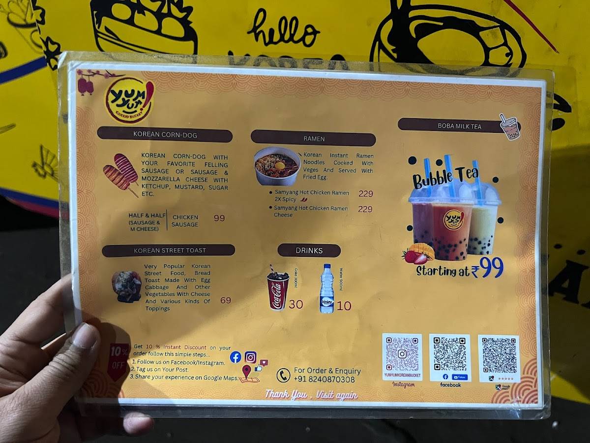 Yum Yum Korean Bucket menu
