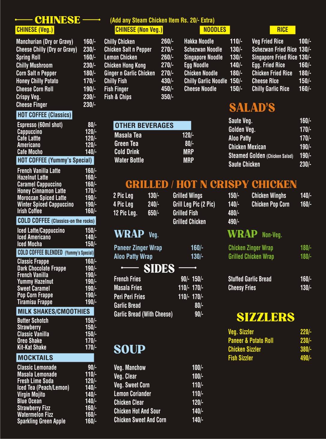 Yummy Eatz menu