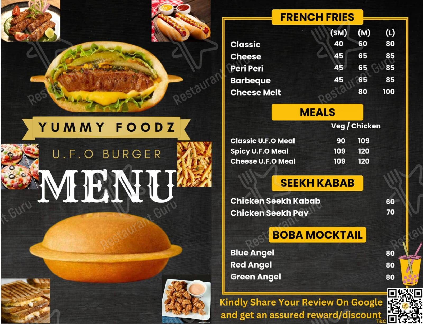 U.F.O Burger INDIA menu