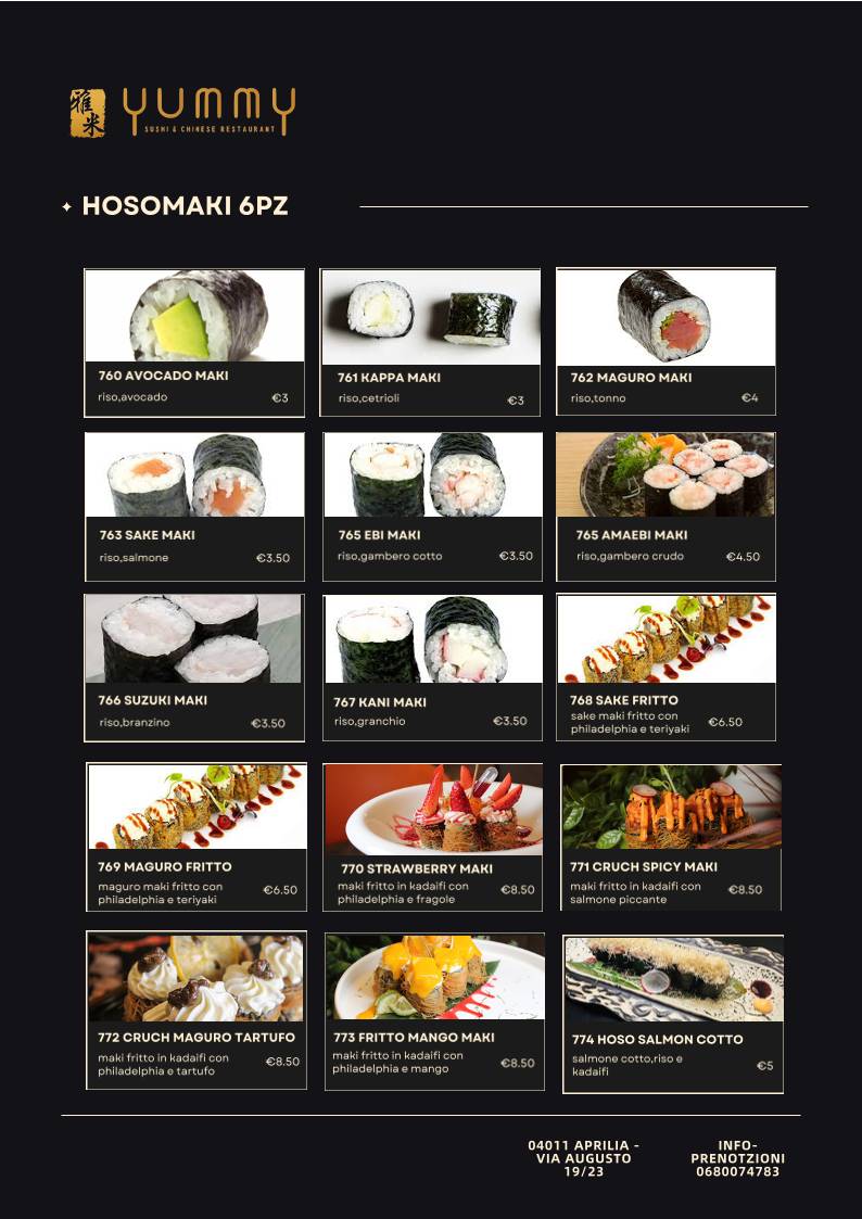 Menu di Yummy Ristorante 