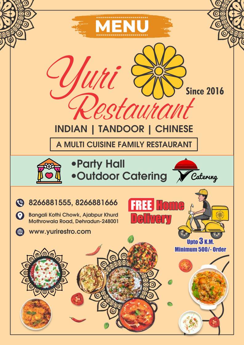 Yuri Restaurant menu