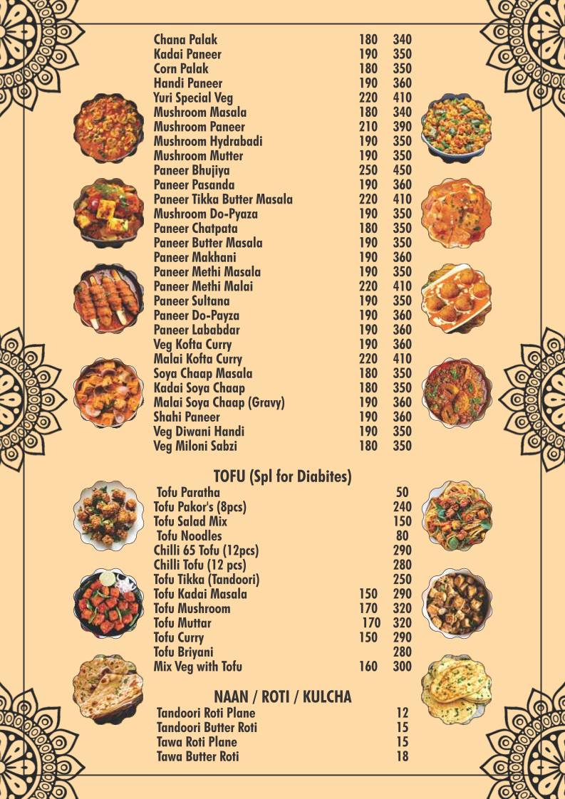 Yuri Restaurant menu