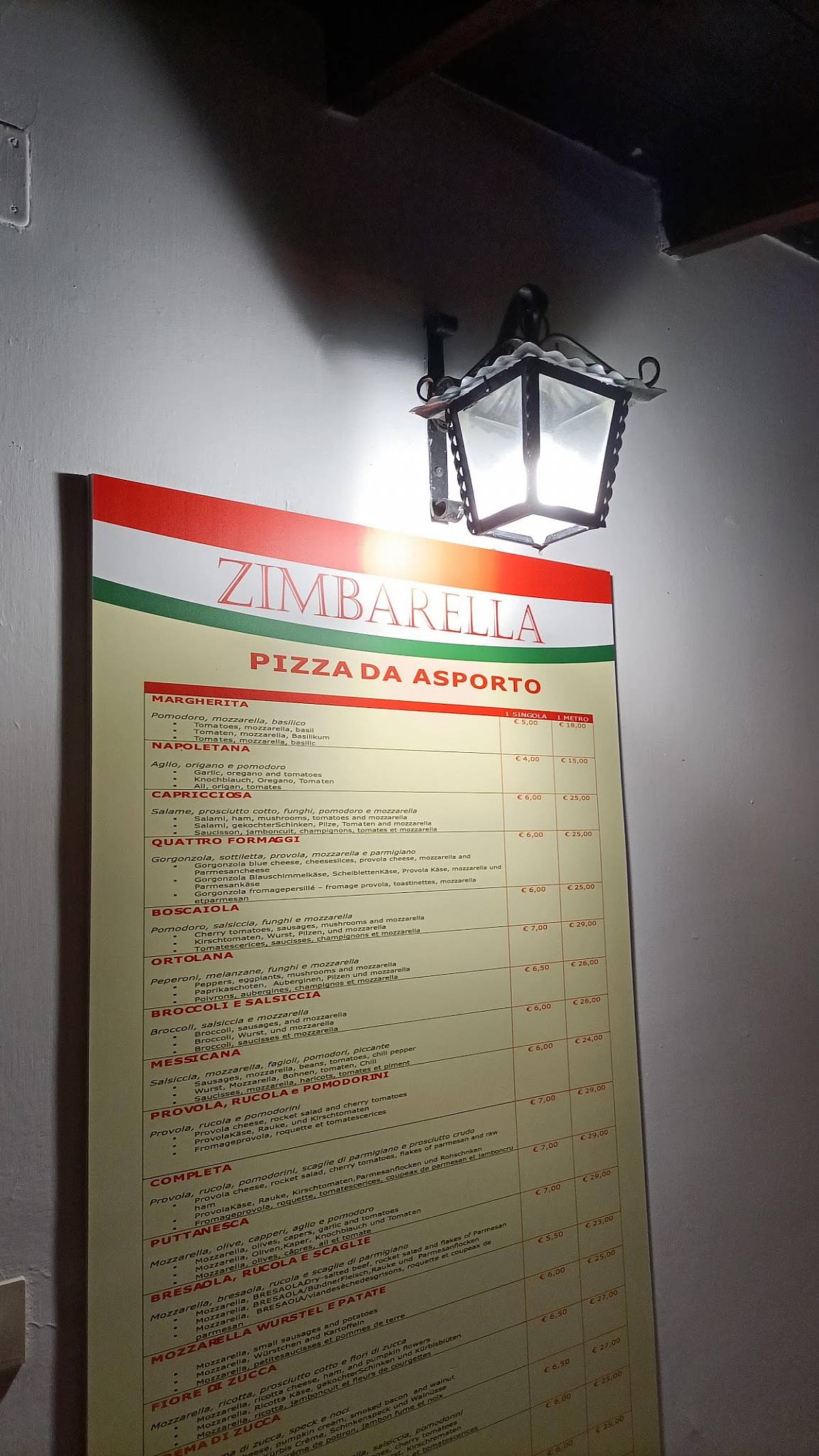 Menu di ZIMBARELLA 