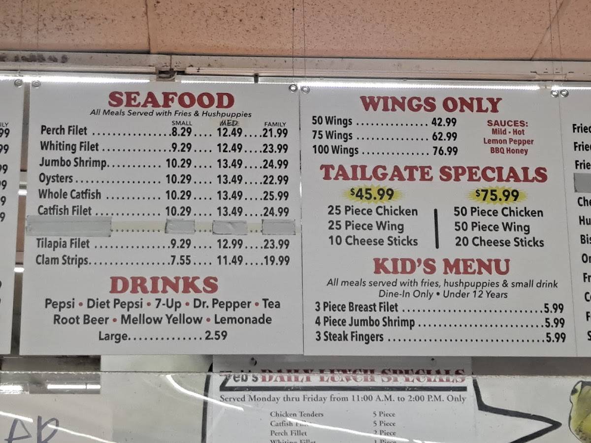 Menu at Zeb's Seafood & Chicken restaurant, Columbus, Warm Springs Rd ...