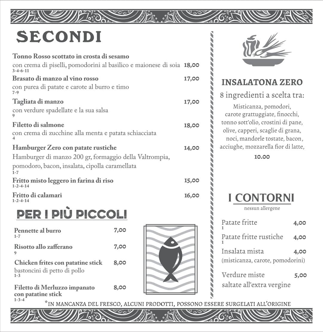 Menu di Zero Pizza Restaurant 