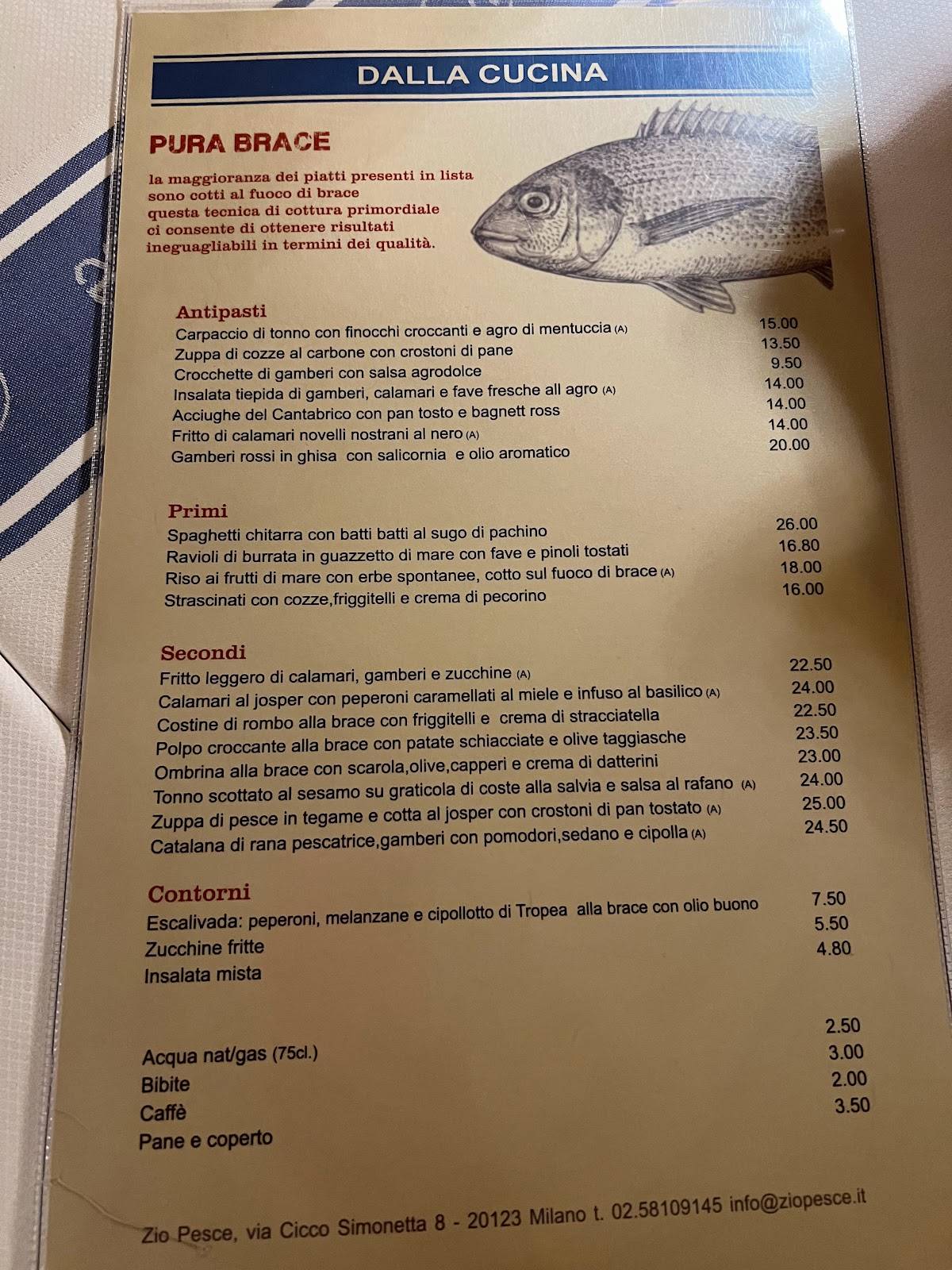 Menu di Zio Pesce 