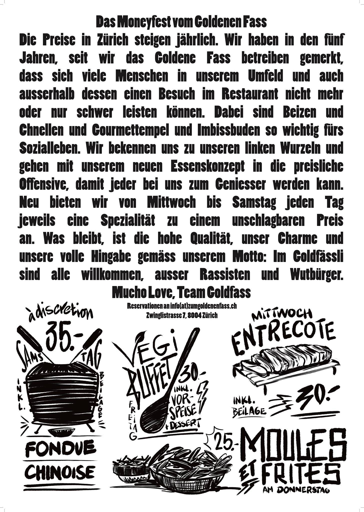 Menu di Zum Goldenen Fass 